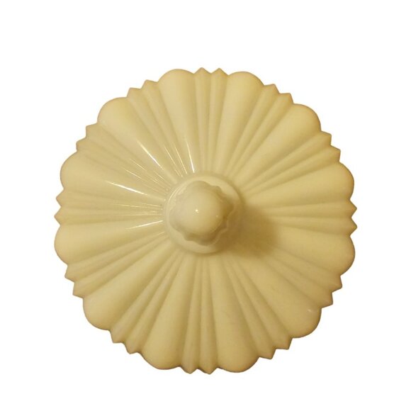 Anchor Hocking Vintage Old Cafe Milk Glass Candy Dish with Lid - Picture 2 of 6